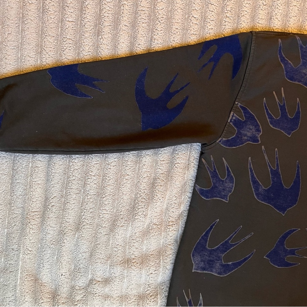 MCQ Alexander McQueen Velvet Swallows Applique Crewneck Sweatshirt (READ DESC!) - Picture 5 of 10